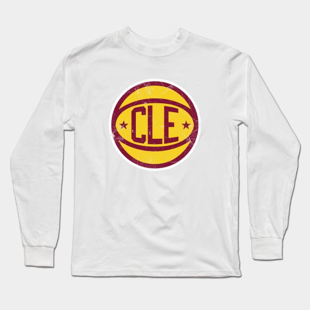 Cleveland Retro Ball - White Long Sleeve T-Shirt by KFig21